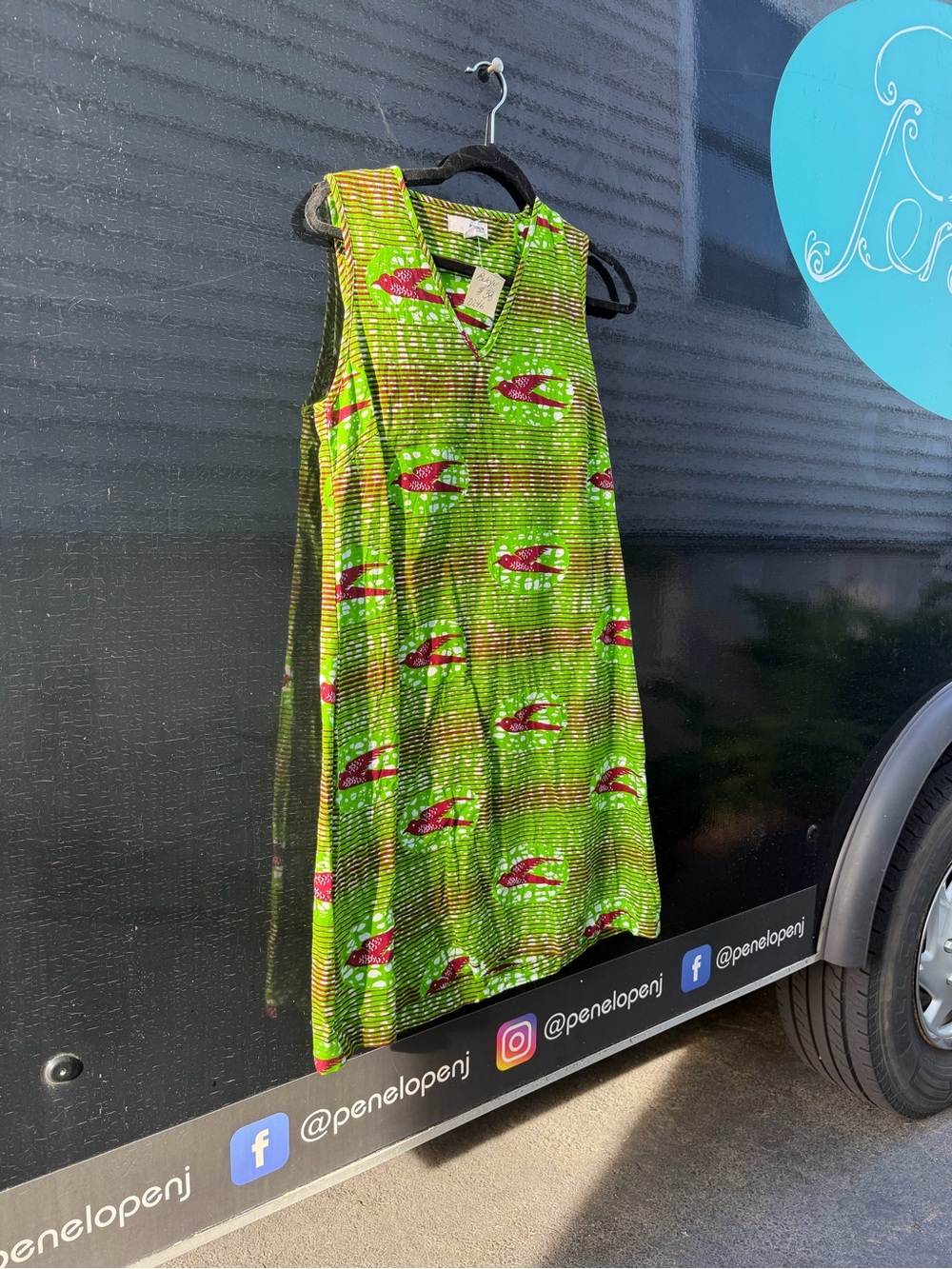 Brooklyn Industries Lime Green Printed Sleeveless Shift Dress